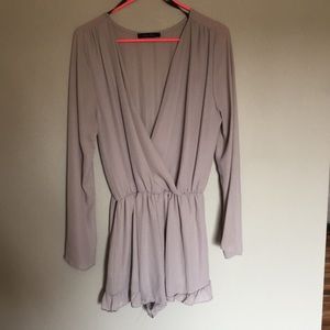 Grey Long Sleeve Romper